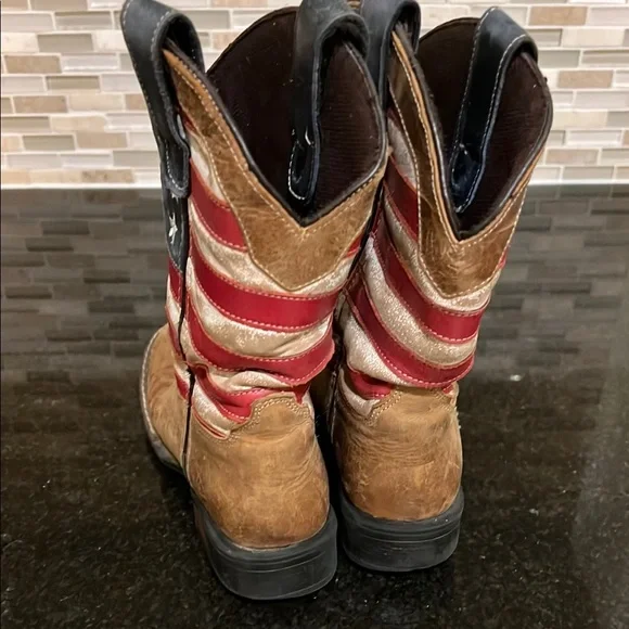 Roper Kids Boys Patriotic Square Toe Boots Mid Calf - Picture 6 of 9